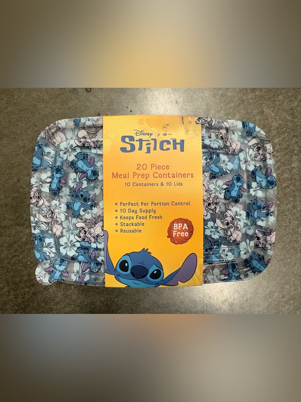 Disney Stitch Meal Prep Container Set 20 piece set blue storage container